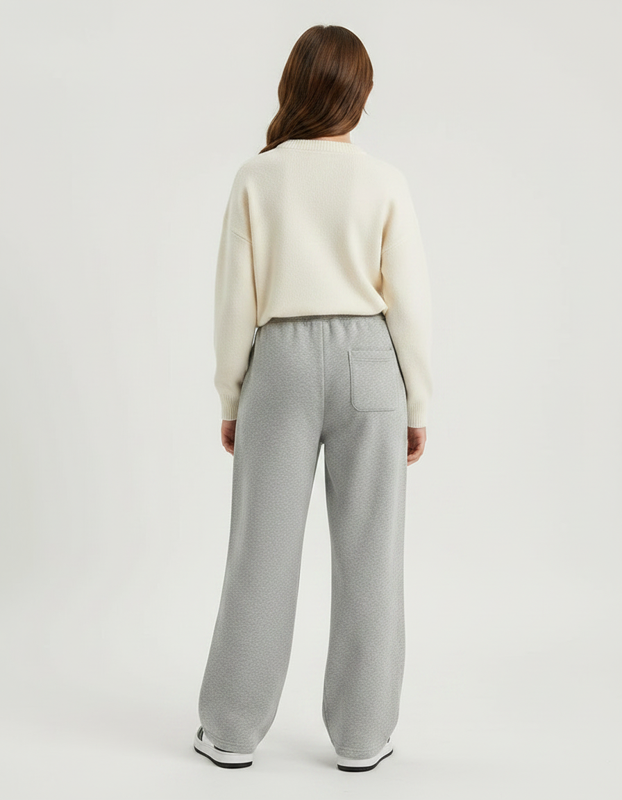 Pantalon Gris Large Sport Décontracté Coton Enfant - Molleton - vue 2