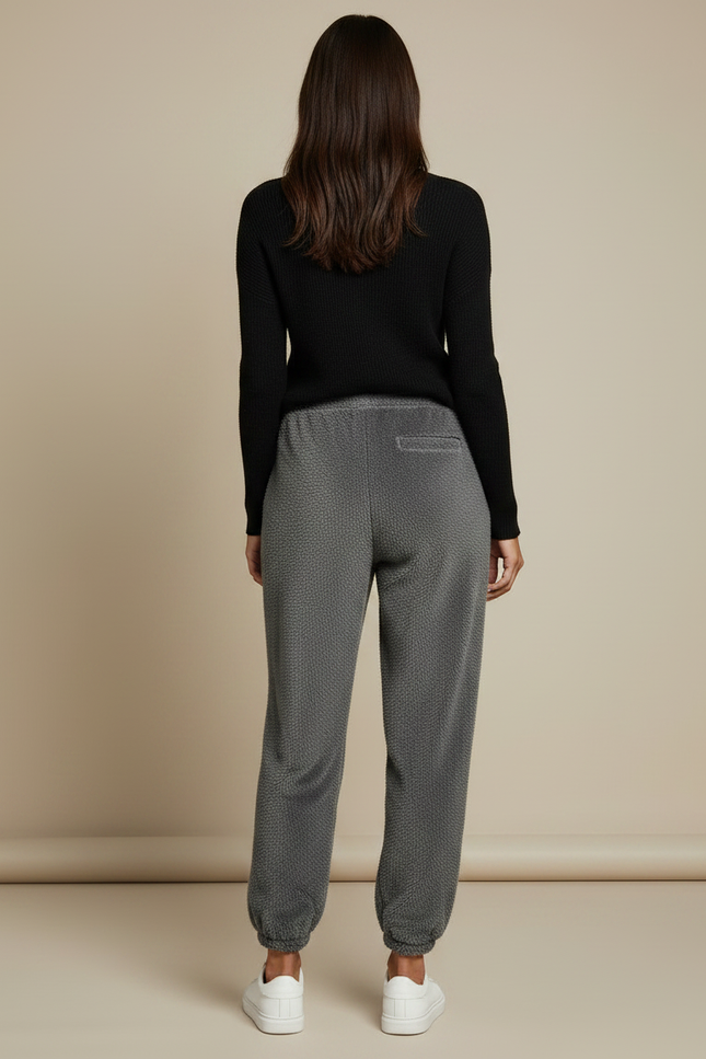 Pantalon Gris Moelleux Confortable Décontracté Velours - Molleton - vue 2