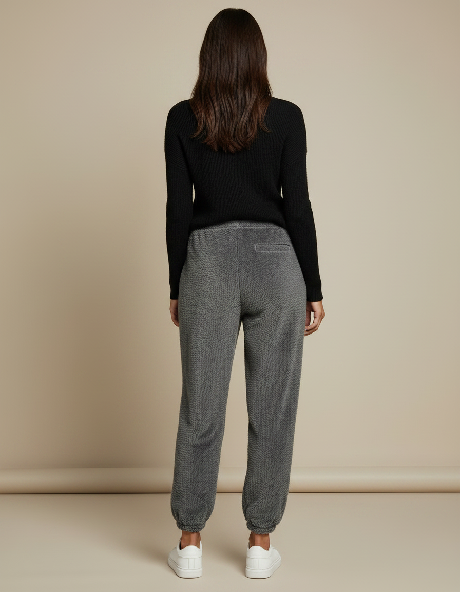 Pantalon Gris Moelleux Confortable Décontracté Velours - Molleton - vue 2
