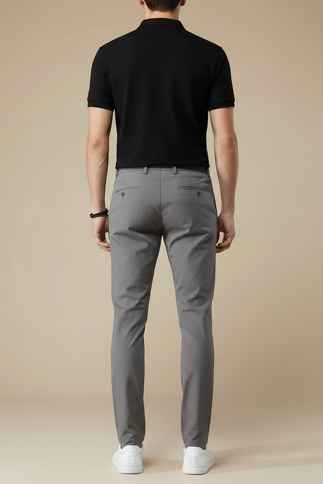 Pantalon Gris Homme Slim Élastique Respirant Décontracté - Polyester - vue 2