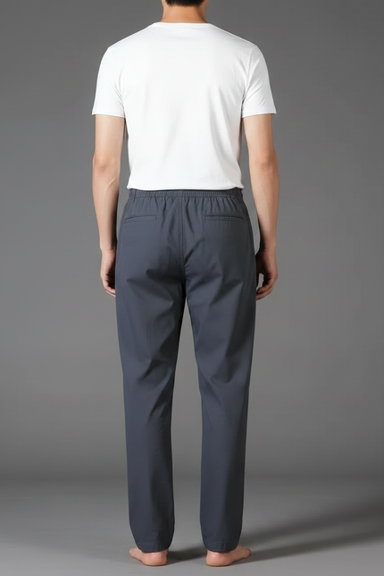 Pantalon Gris Coton Droit Décontracté Homme Élastique - Polyester - vue 2