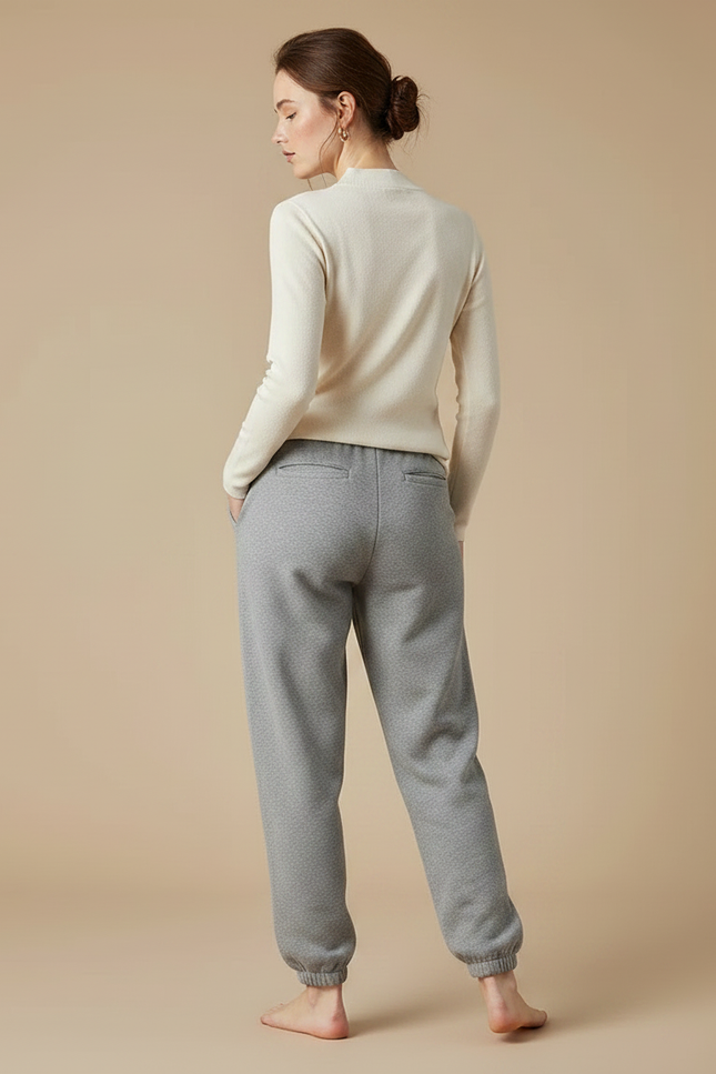 Pantalon Gris Molletonné Ample Décontracté Jogger Femme - vue 2