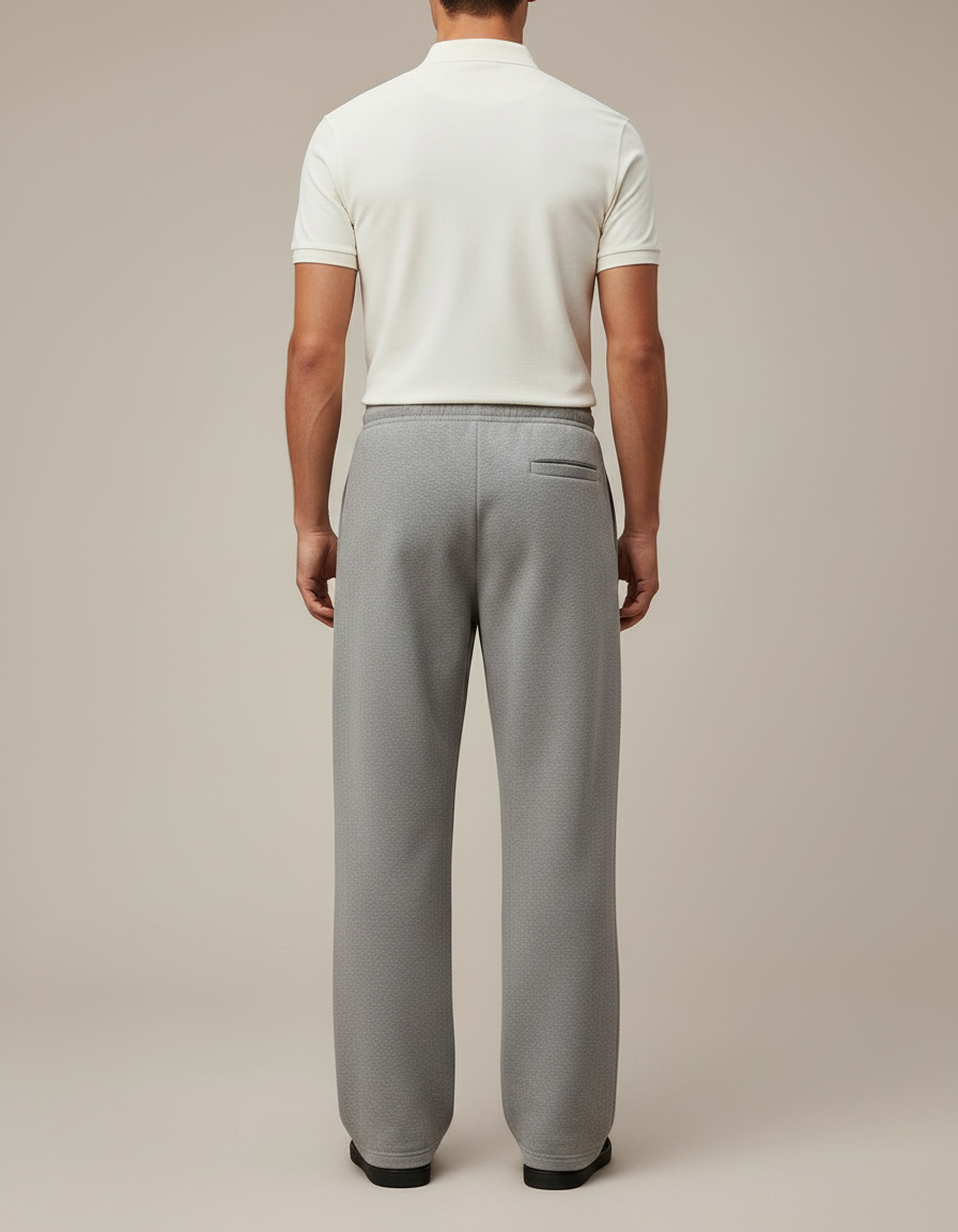 Pantalon Gris Ample Confortable Molletonné Décontracté Homme - vue 2