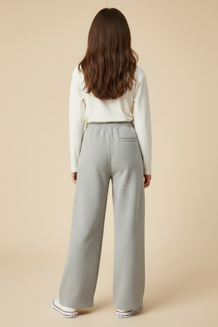 Pantalon Gris Molletonné Ample Sport Fille - vue 2