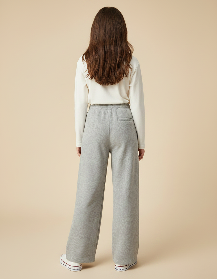 Pantalon Gris Molletonné Ample Sport Fille - vue 2