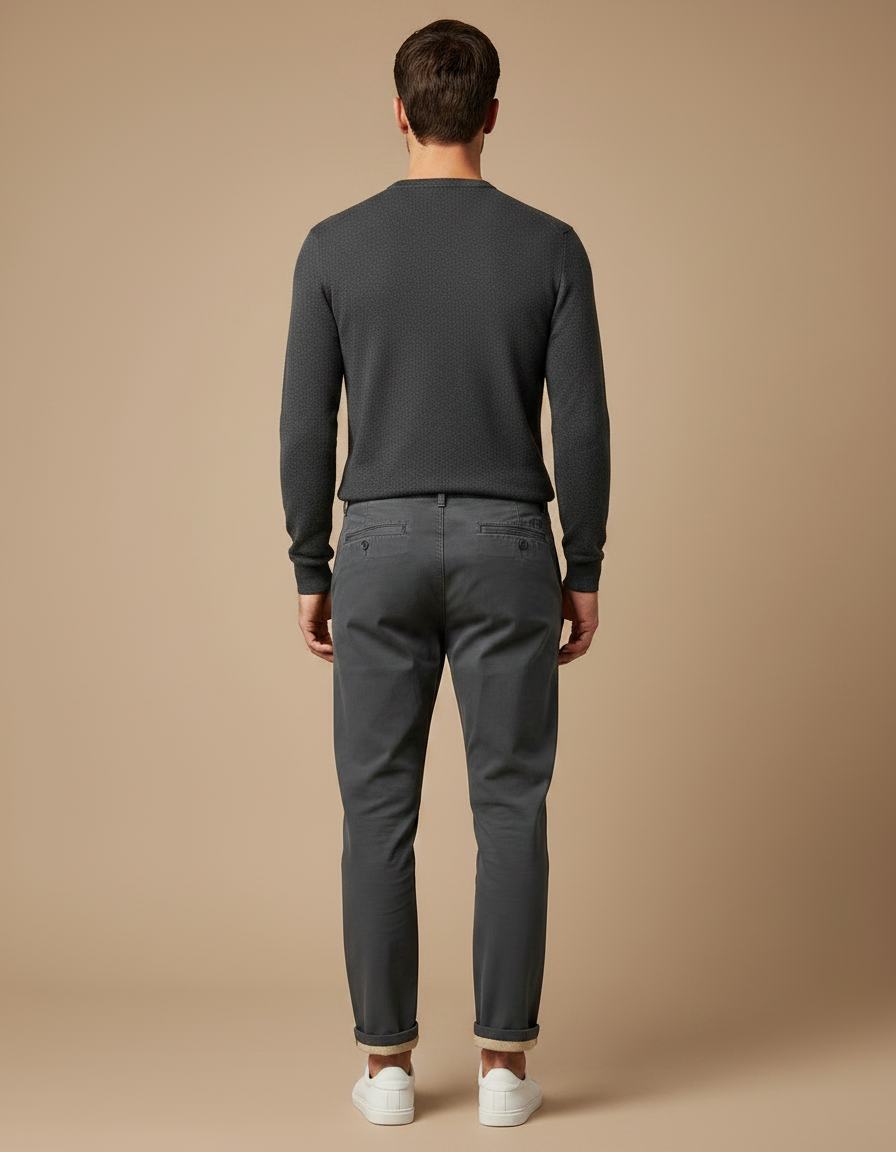 Pantalon Toile Gris Homme - vue 2