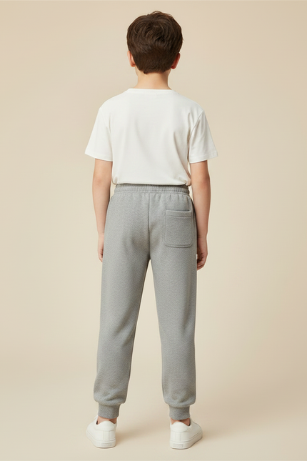 Pantalon Gris Molletonné Décontracté Enfant Sport Basique - vue 2
