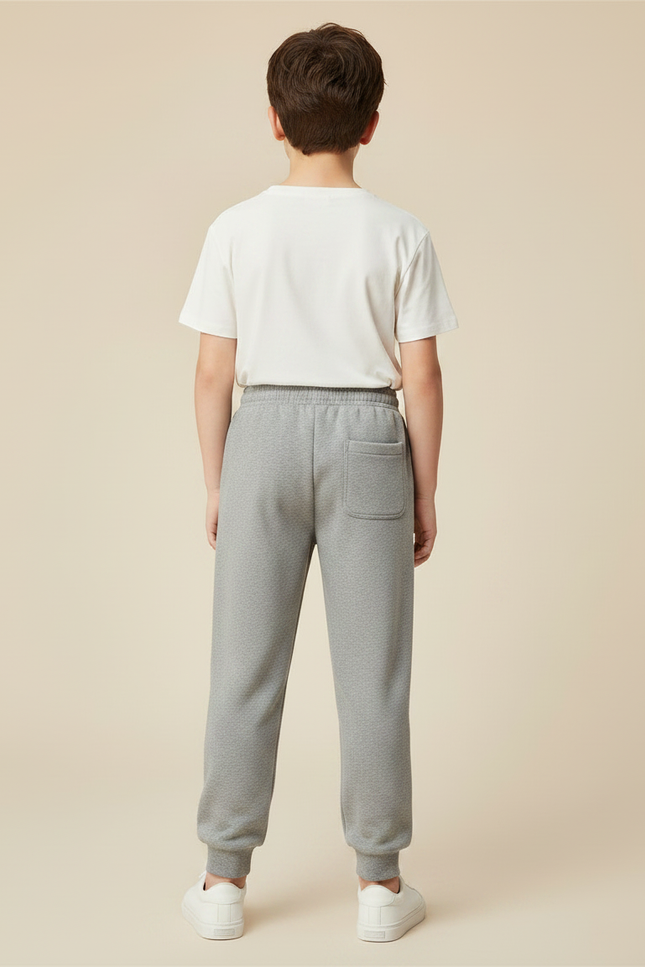 Pantalon Gris Molletonné Décontracté Enfant Sport Basique - vue 2