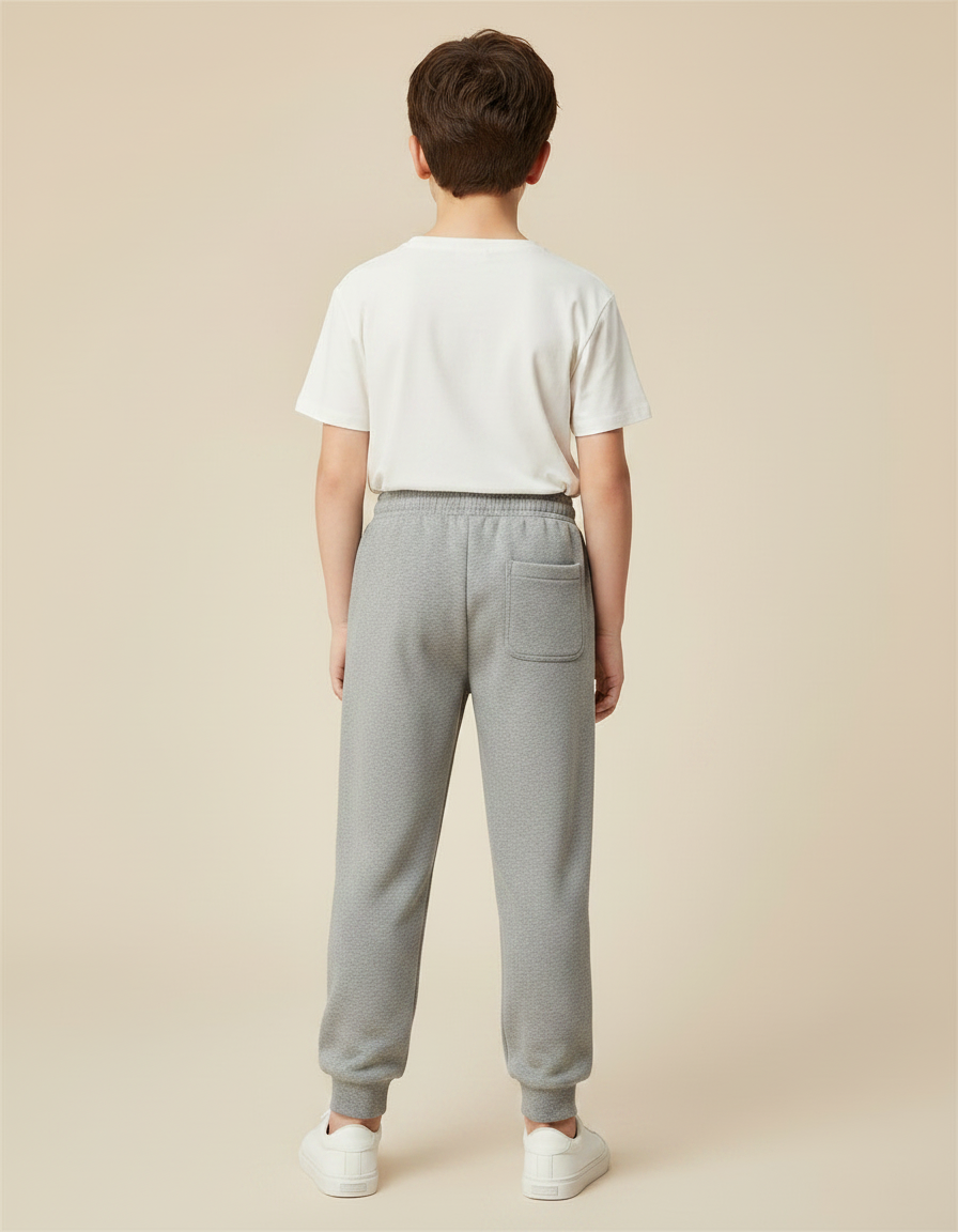 Pantalon Gris Molletonné Décontracté Enfant Sport Basique - vue 2