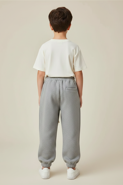 Pantalon Gris Molletonné Ample Sportif Garçon - vue 2