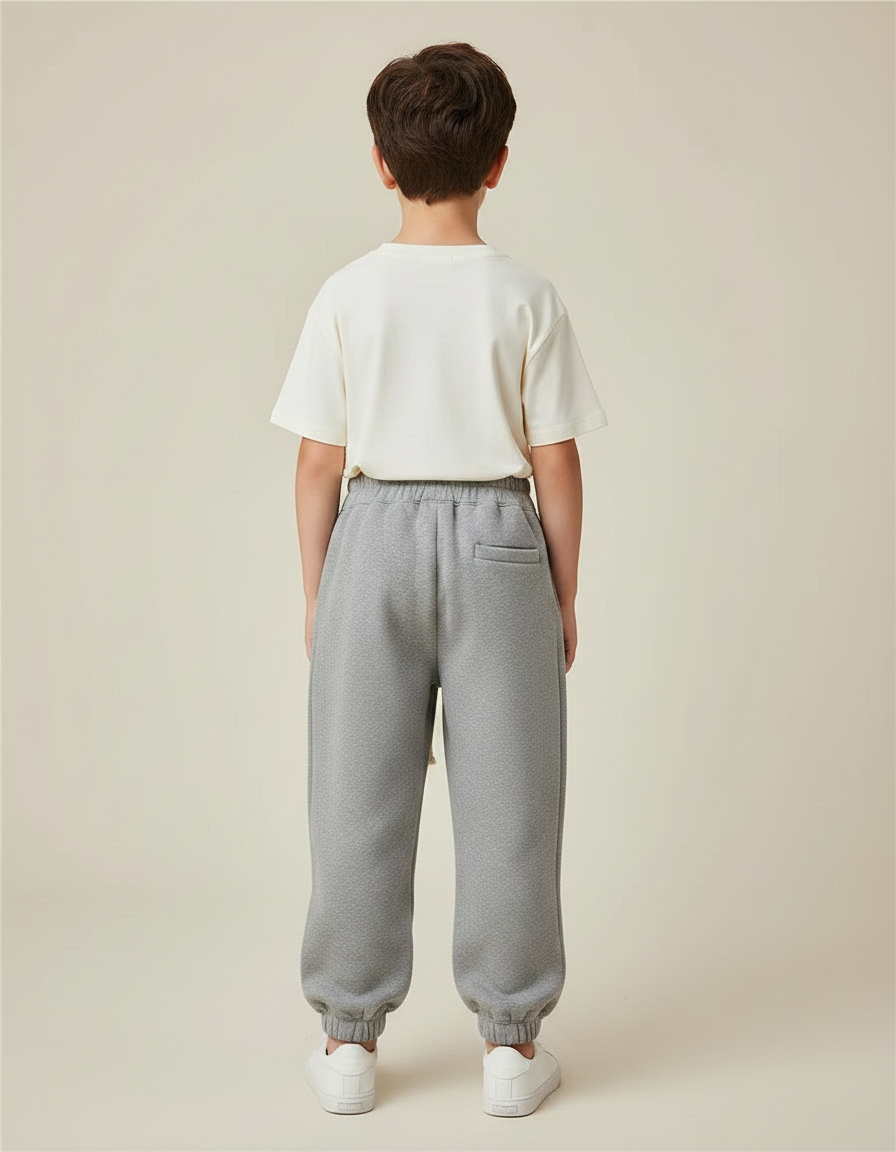 Pantalon Gris Molletonné Ample Sportif Garçon - vue 2
