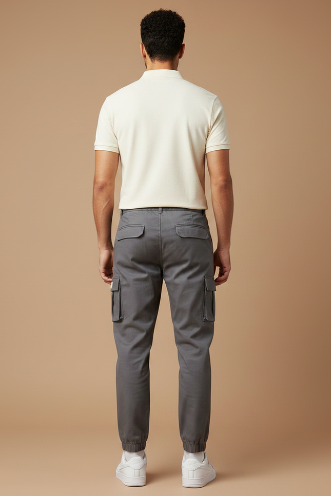 Pantalon Gris Cargo Décontracté Coton Homme Jogger - vue 2