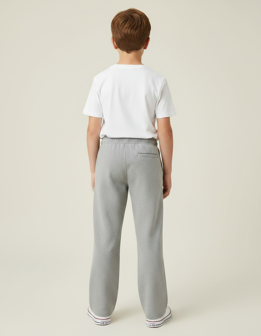 Pantalon Gris Molletonné Ample Enfant Doux - vue 2