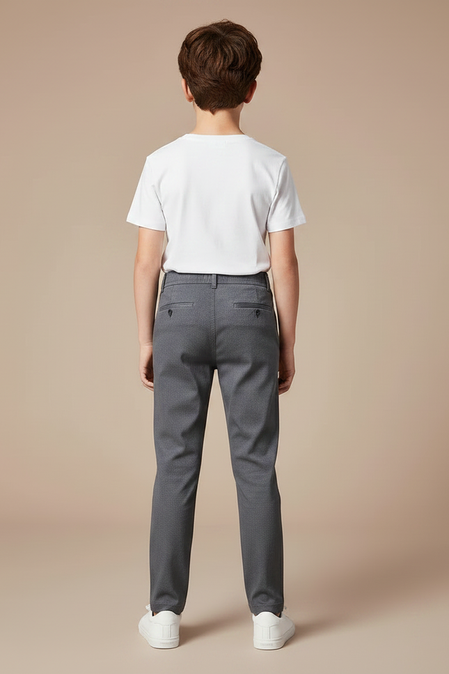 Pantalon Gris Droit Décontracté Garçon Coton - vue 2
