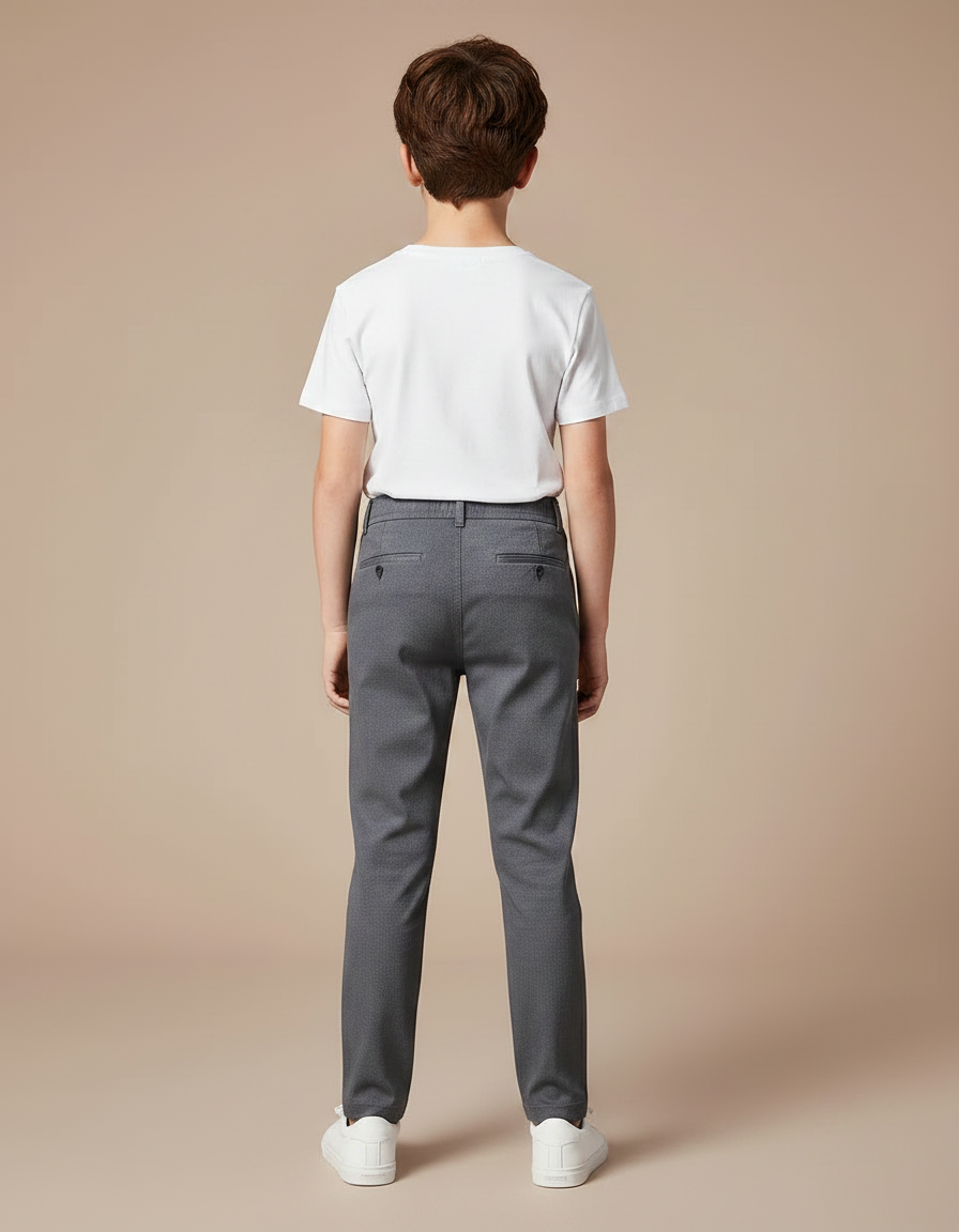 Pantalon Gris Droit Décontracté Garçon Coton - vue 2