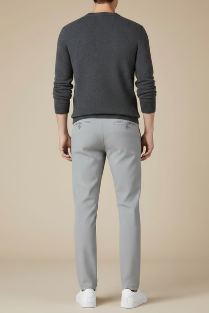 Pantalon Gris Slim Droit Élastique Décontracté Homme - Polyester - vue 2