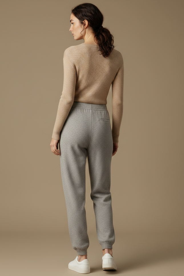 Pantalon Gris Sport Décontracté Maille Confortable Femme - Molleton - vue 2