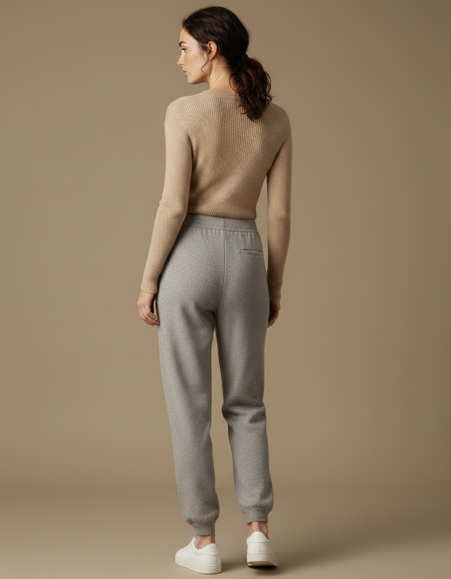 Pantalon Gris Sport Décontracté Maille Confortable Femme - Molleton - vue 2