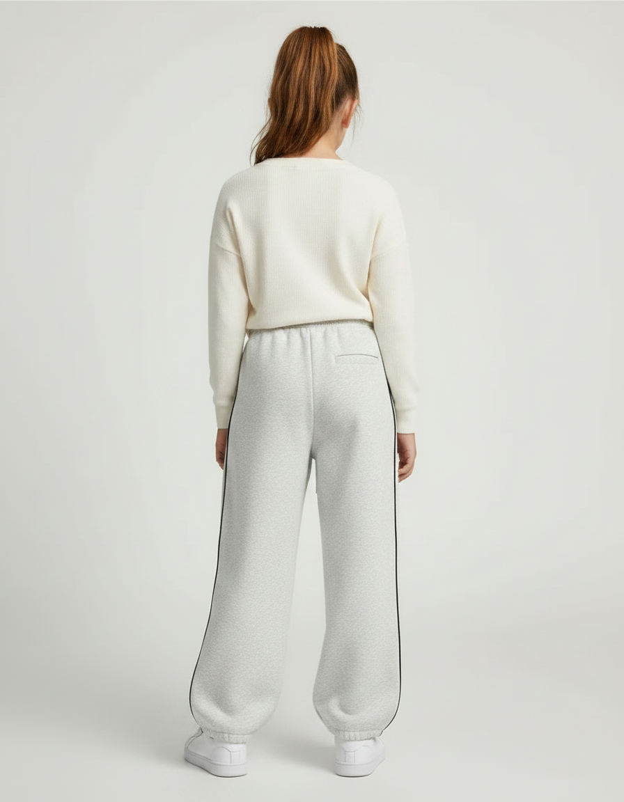 Pantalon Gris Ample Sport Décontracté Rayures - Molleton - vue 2