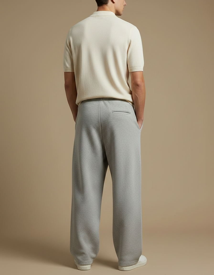 Pantalon Gris Ample Décontracté Molleton Homme - vue 2