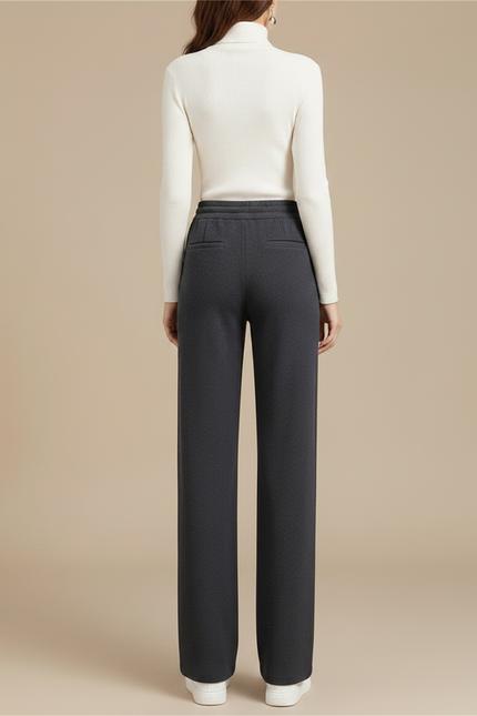 Pantalon Gris Côtelé Large Décontracté Cordon Femme - Cordé - vue 2