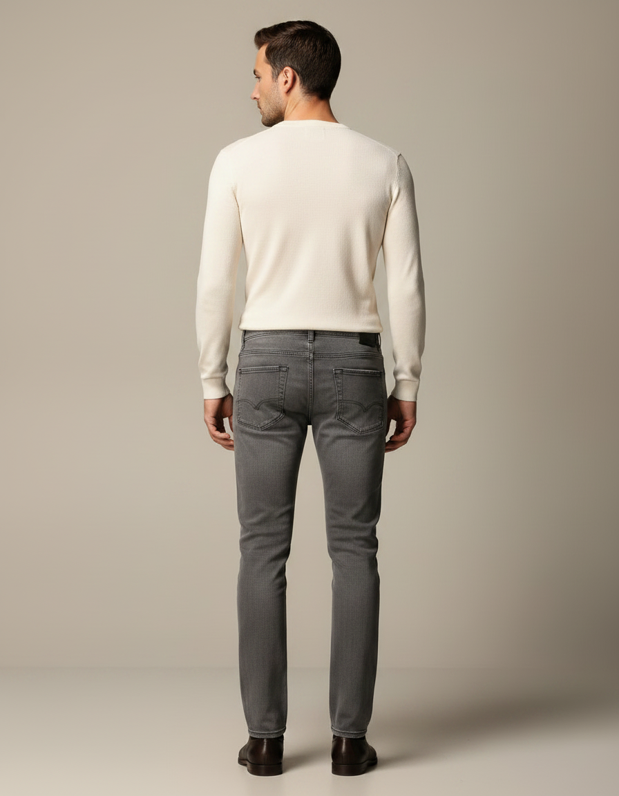 Pantalon Gris Homme Slim Décontracté Denim - Jean - vue 2
