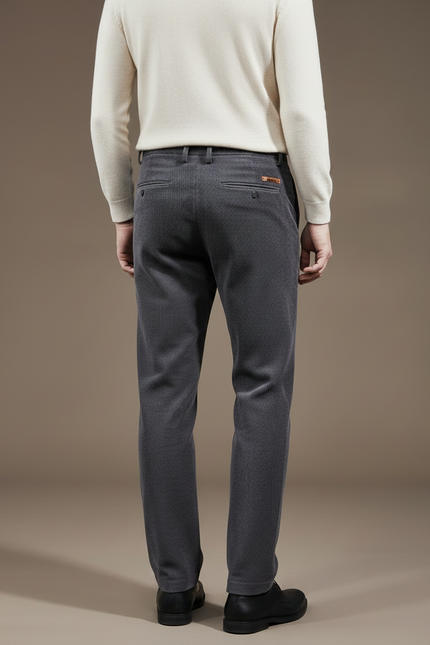 Pantalon Gris Côtelé Droit Chaud Décontracté Homme - Cordé - vue 2