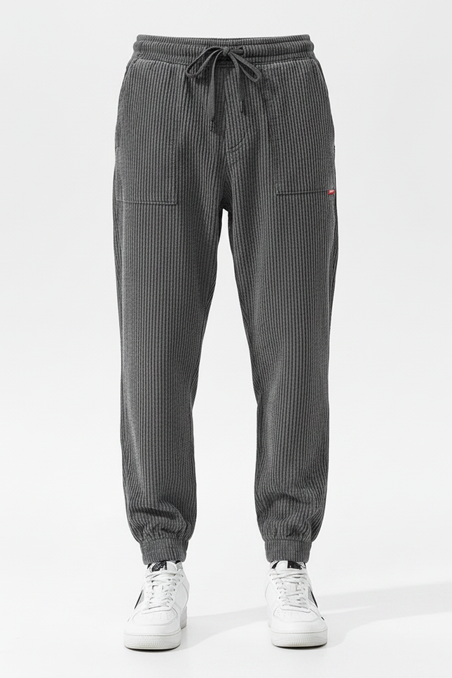 Pantalon Jogger Gris - Cordé - vue 3