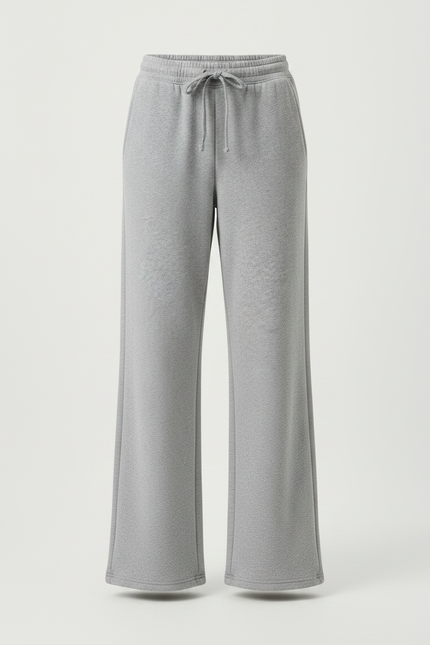 Pantalon Gris Ample Coton Décontracté Femme - Molleton - vue 3