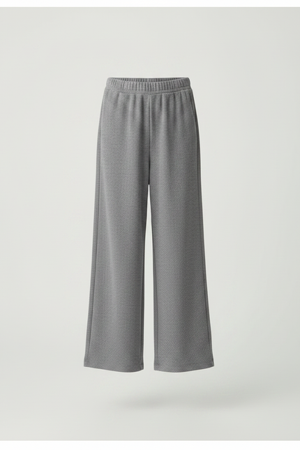 Pantalon Gris Ample Décontracté Confortable Côtelé Enfant - Maille - vue 3