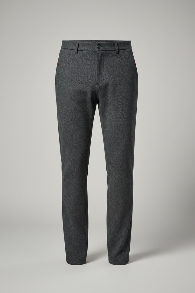 Pantalon Gris Homme Slim Élastique Tissé Décontracté - Laine - vue 3