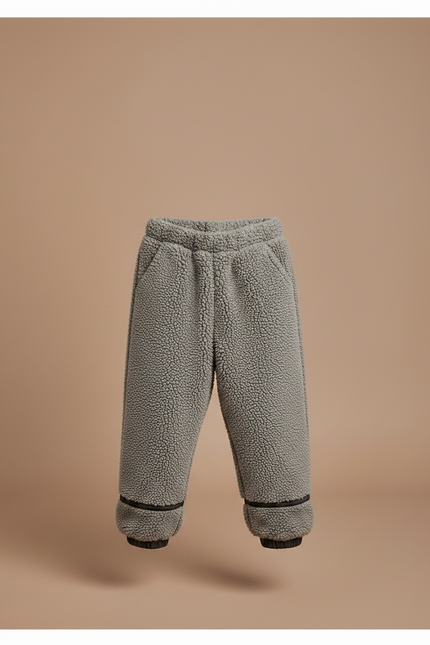Pantalon Gris Polaire Doux Ample Enfant Hiver - Molleton - vue 3