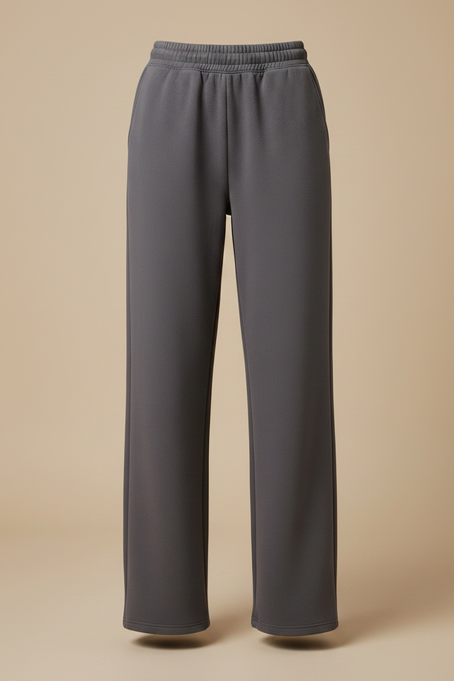 Pantalon Gris Ample Molletonné Confortable Femme - vue 3