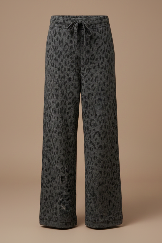 Pantalon Gris Ample Léopard Molletonné Fille - vue 3