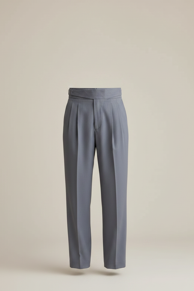 Pantalon Tailleur Gris Clair - Gabardine - vue 3