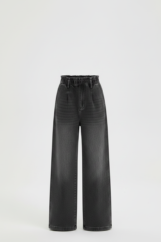 Pantalon Paper Bag Gris - Jean - vue 3