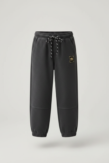 Pantalon Gris Côtelé Chaud Ample Cordon Fille - Cordé - vue 3