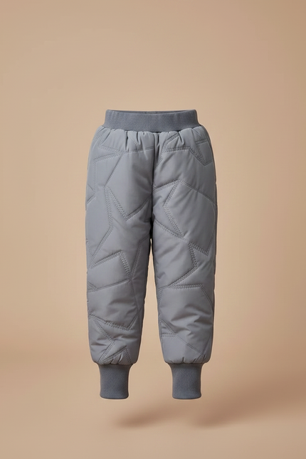Pantalon Gris Matelassé Étoiles Chaud Enfant - Polyester - vue 3