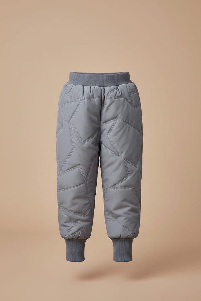 Pantalon Gris Matelassé Étoiles Chaud Enfant - Polyester - vue 3