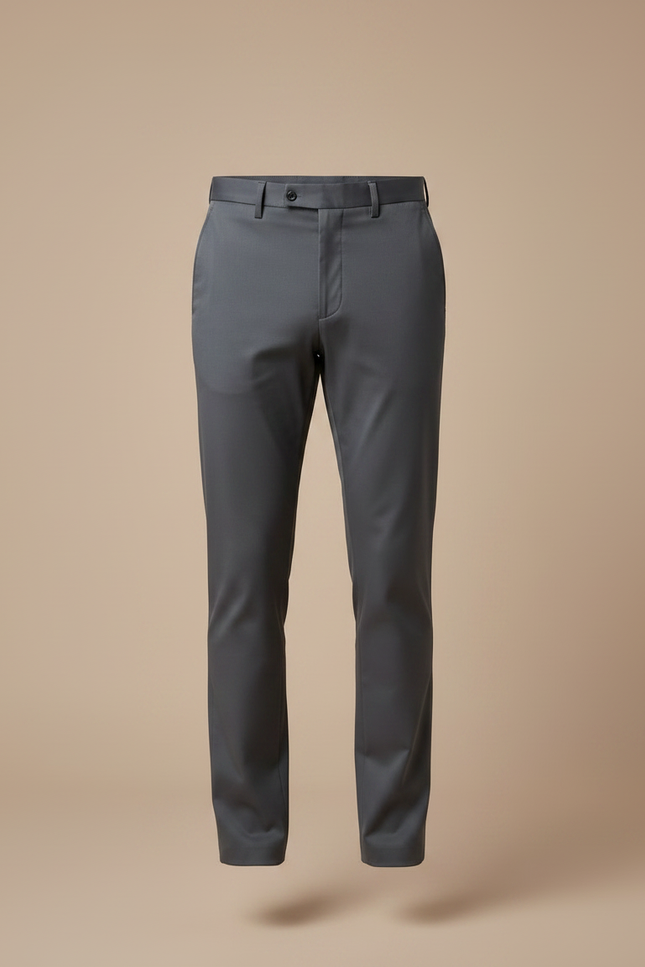Pantalon Gris Droit Élégant Décontracté Homme - Gabardine - vue 3