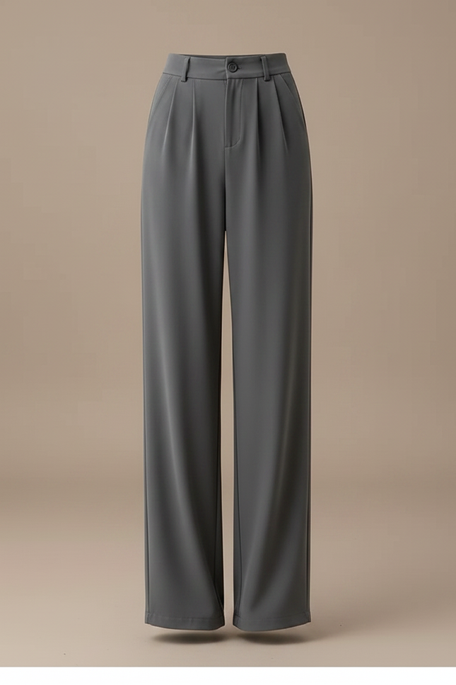 Pantalon Gris Tailleur - Polyester - vue 3