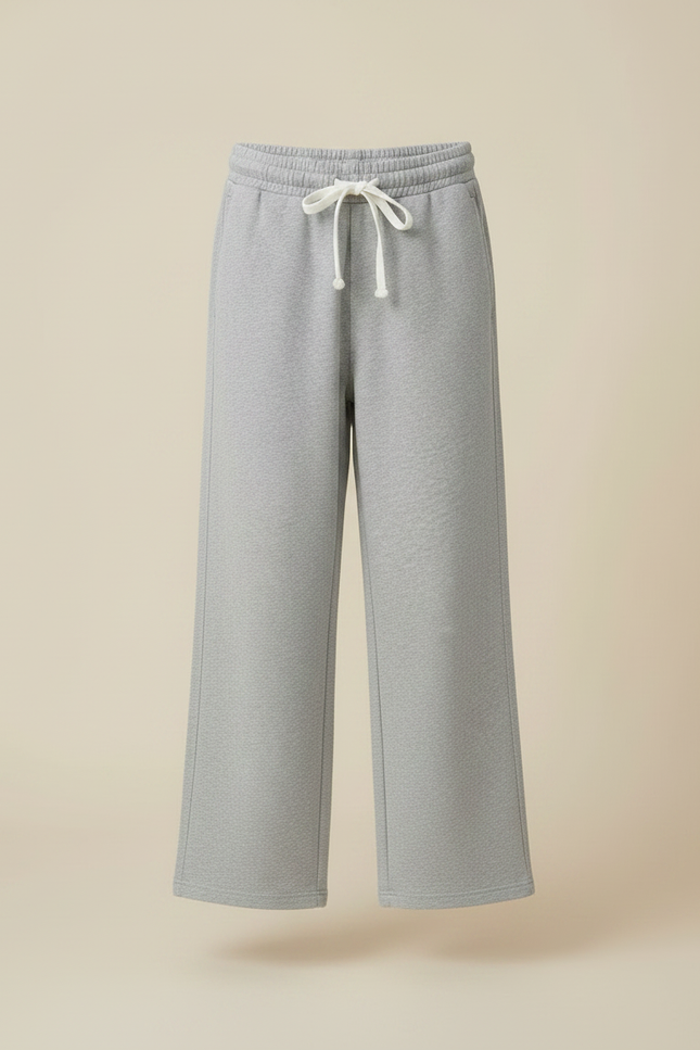 Pantalon Gris Molletonné Ample Décontracté Confortable Fille - vue 3