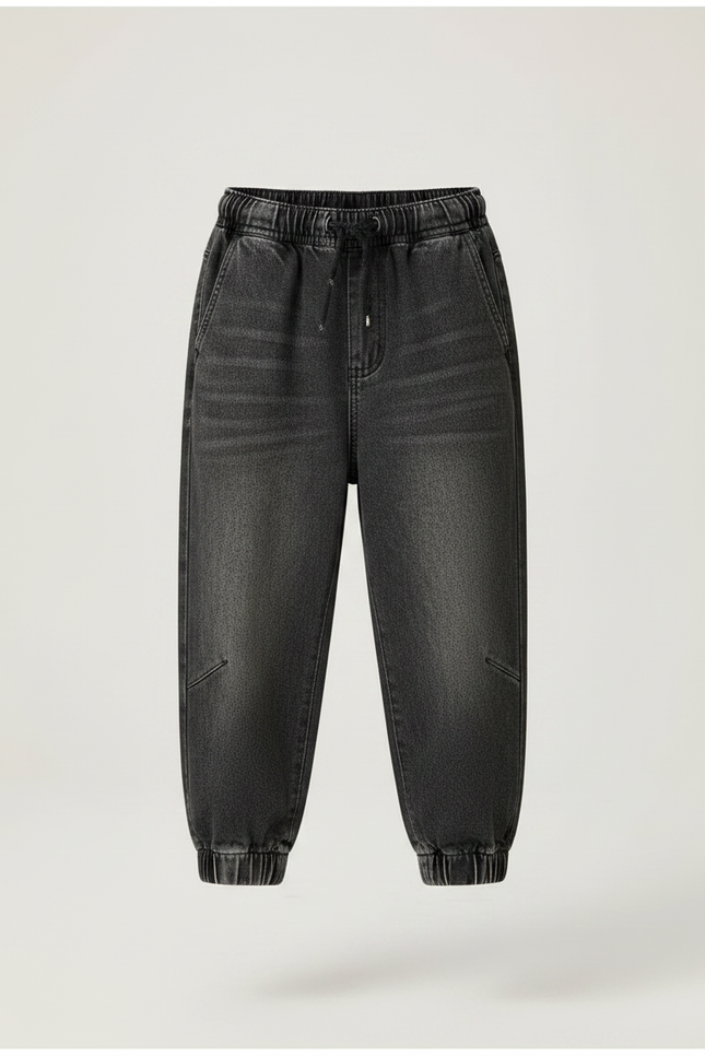 Pantalon Gris Jogger Ample Décontracté Enfant - Jean - vue 3