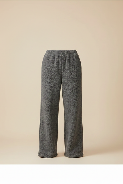 Pantalon Gris Molletonné Ample Décontracté Confortable Femme - vue 3