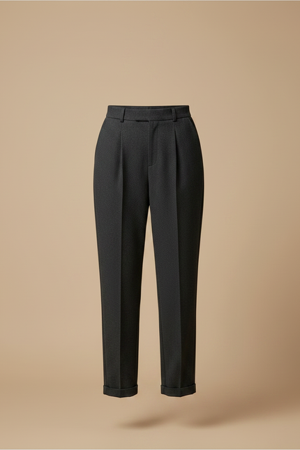 Pantalon Gris Droit Taille Haute Tweed Femme - vue 3