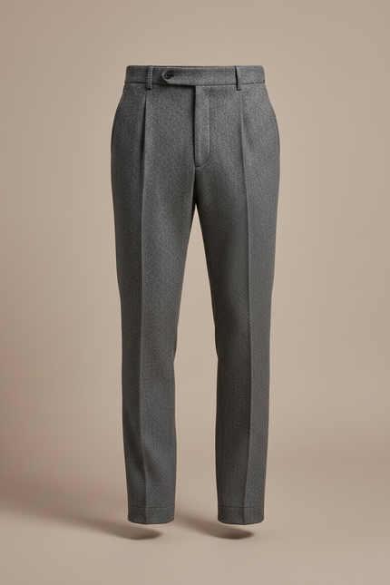 Pantalon Gris Laine Motifs Décontracté Homme - vue 3
