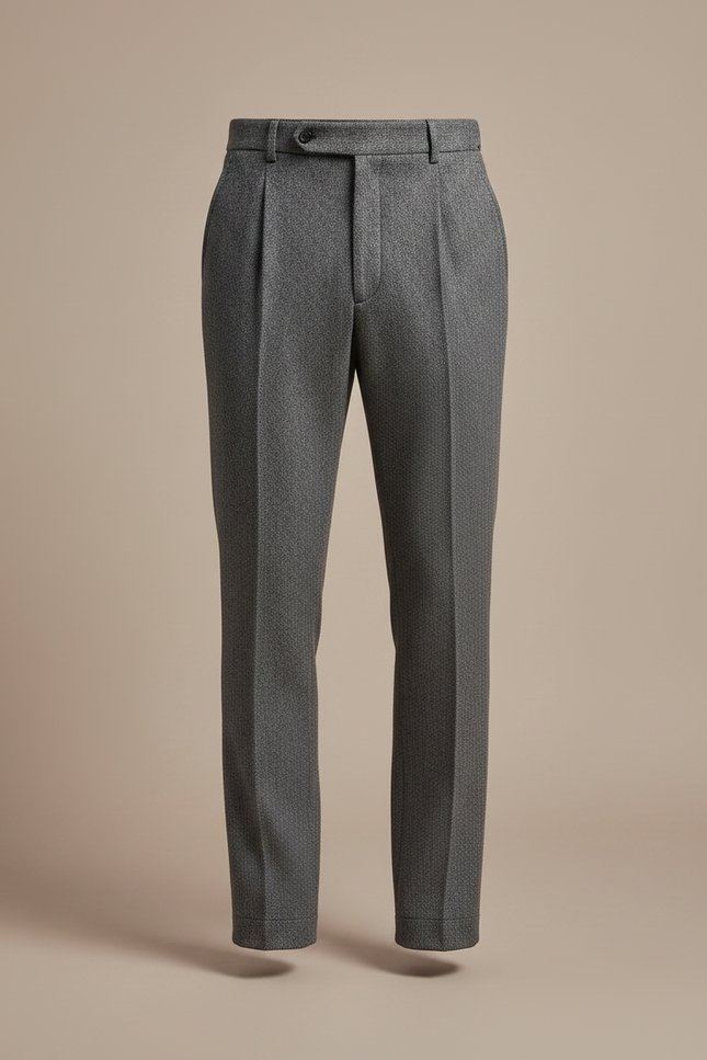 Pantalon Gris Laine Motifs Décontracté Homme - vue 3