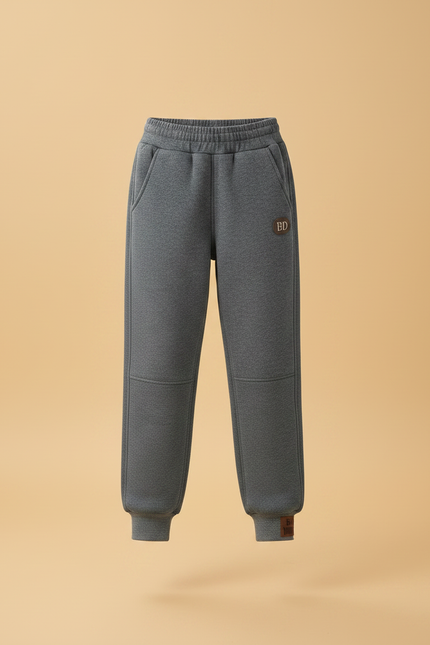 Pantalon Gris Molletonné Sportif Enfant Confortable Hiver - vue 3