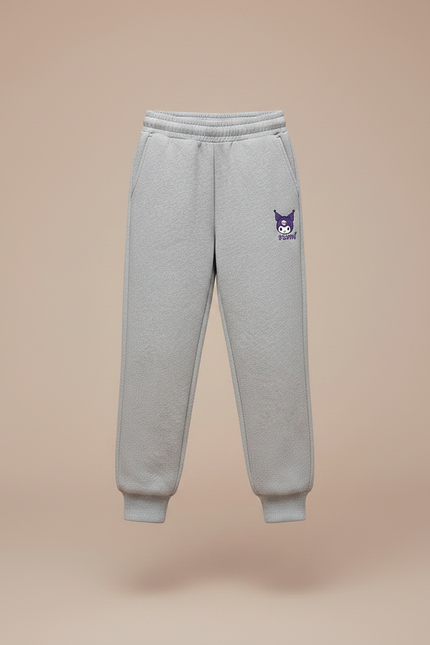 Pantalon Gris Molletonné Confortable Décontracté Enfant Kuromi - vue 3