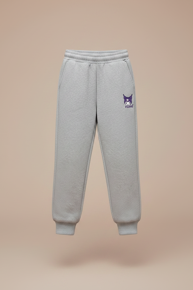Pantalon Gris Molletonné Confortable Décontracté Enfant Kuromi - vue 3